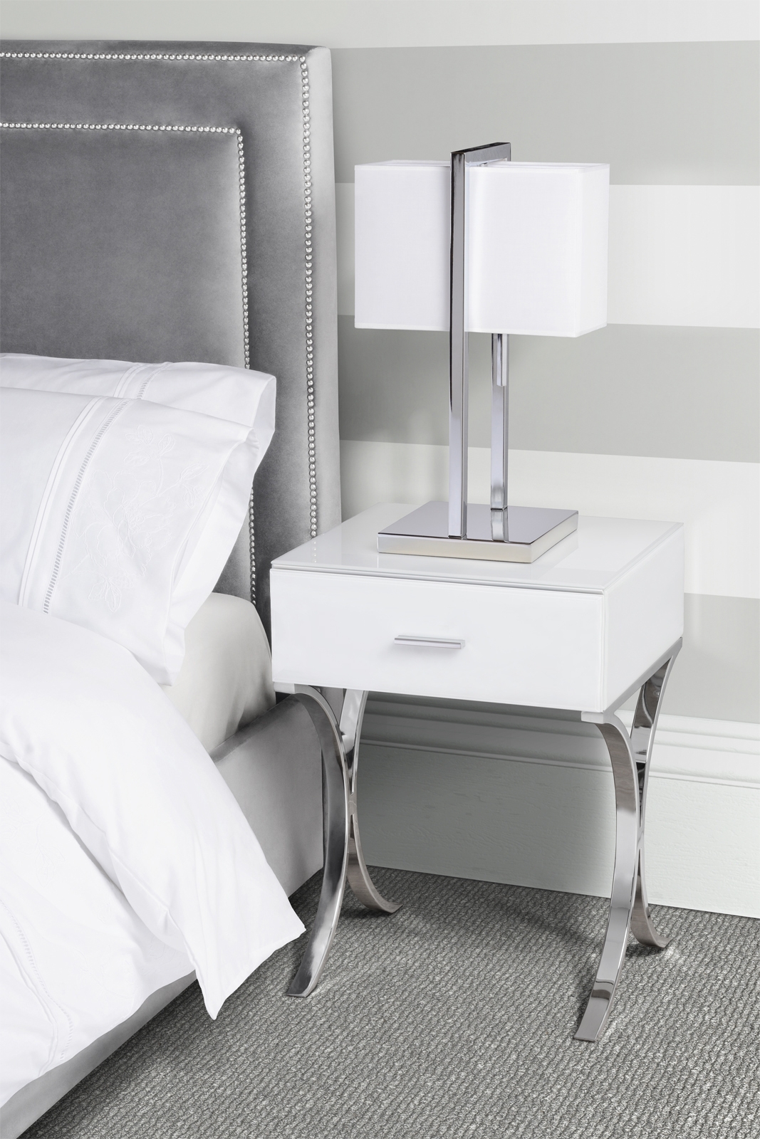 Table Basse Chevet Design Moderne En Verre Comodino D Adentro Blanc