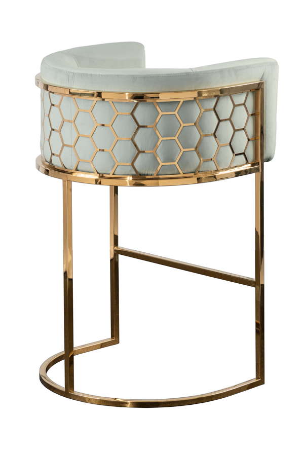 Image of Alveare Counter Stool Brass - Jade