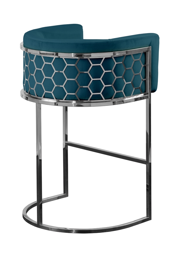 Alveare Counter Stool Silver - Peacock