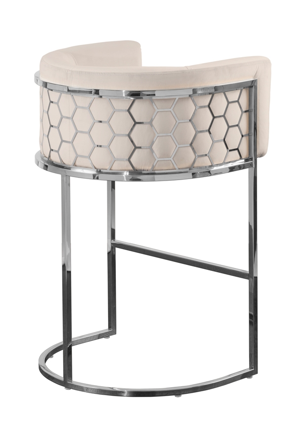 Image of Alveare Counter Stool Silver - Chalk