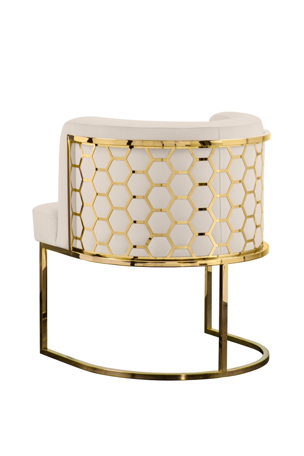 Image of Alveare Dining Chair Brass - Chalk