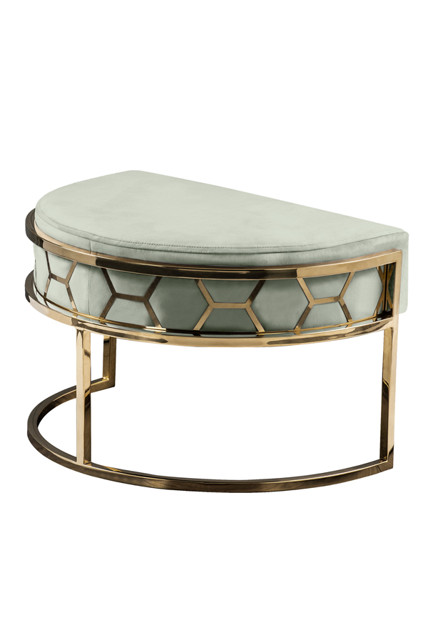 Image of Alveare Footstool Brass - Jade