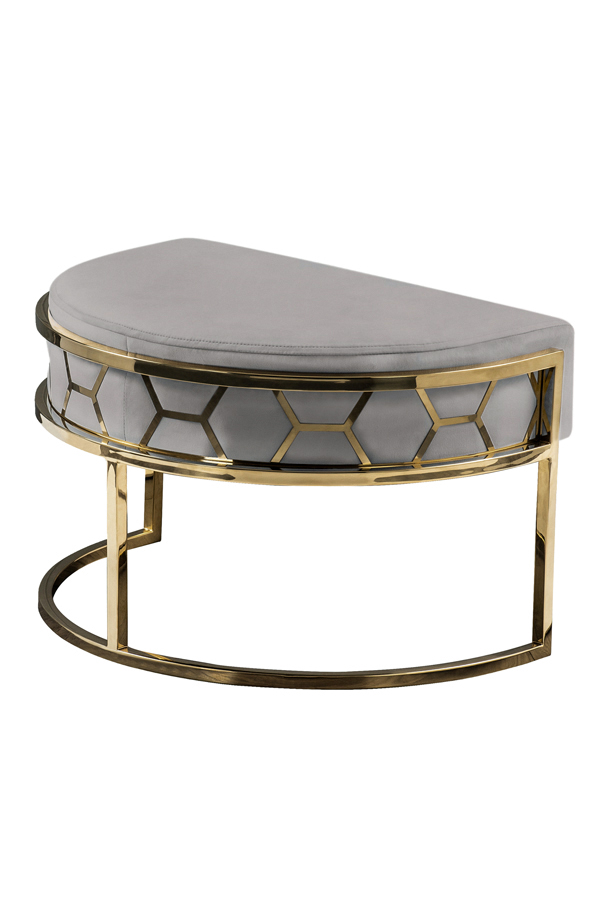 Alveare footstool Brass - Silver