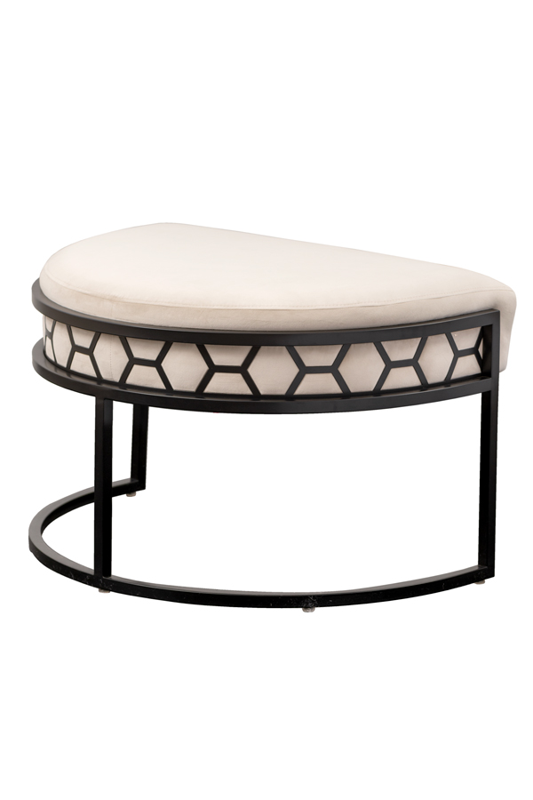 Image of Alveare Footstool Black - Chalk