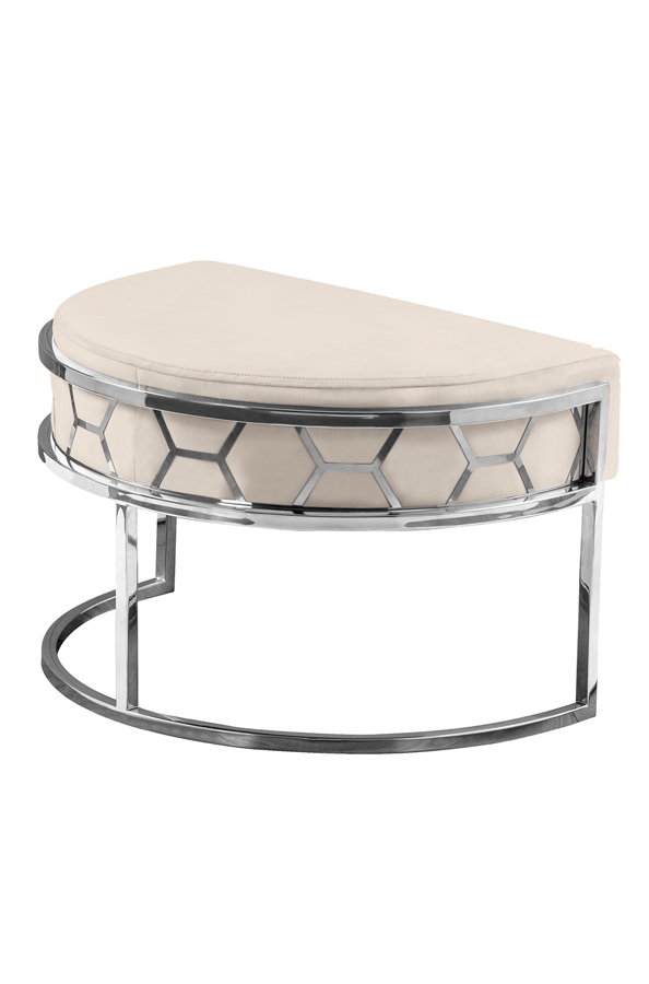 Image of Alveare Footstool Silver - Chalk