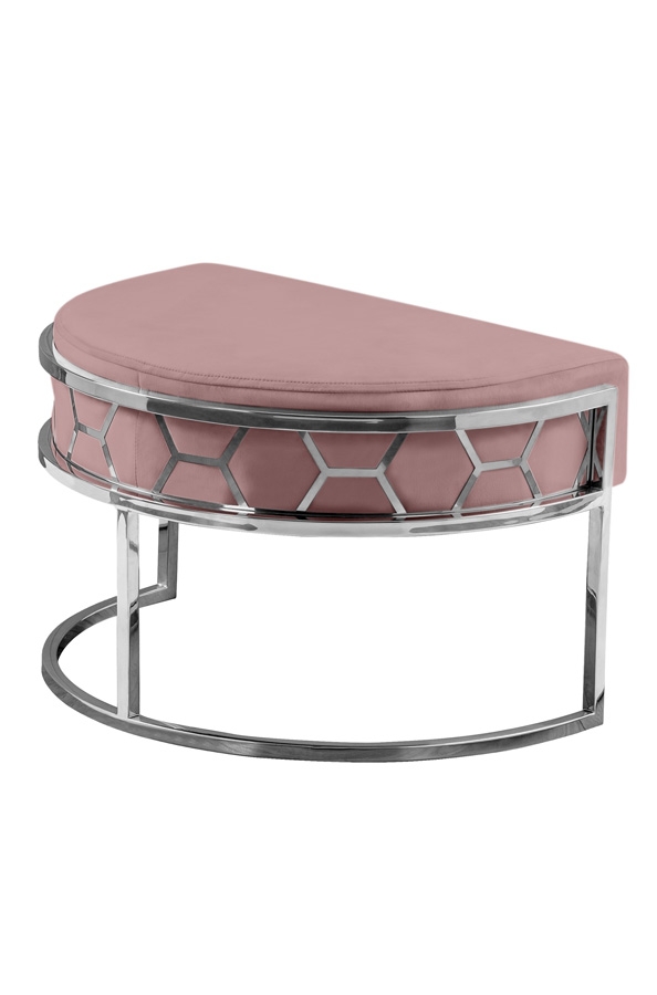 Image of Alveare Footstool Silver - Blush Pink