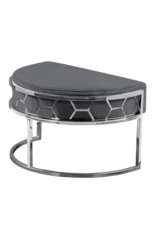 Alveare Footstool Silver - Smoke Grey