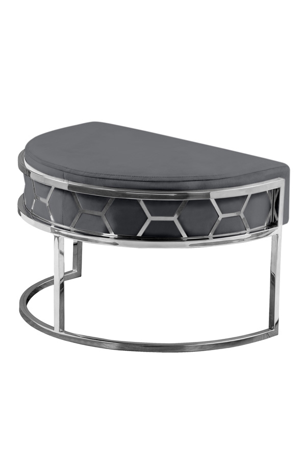 Image of Alveare Footstool Silver - Smoke Grey