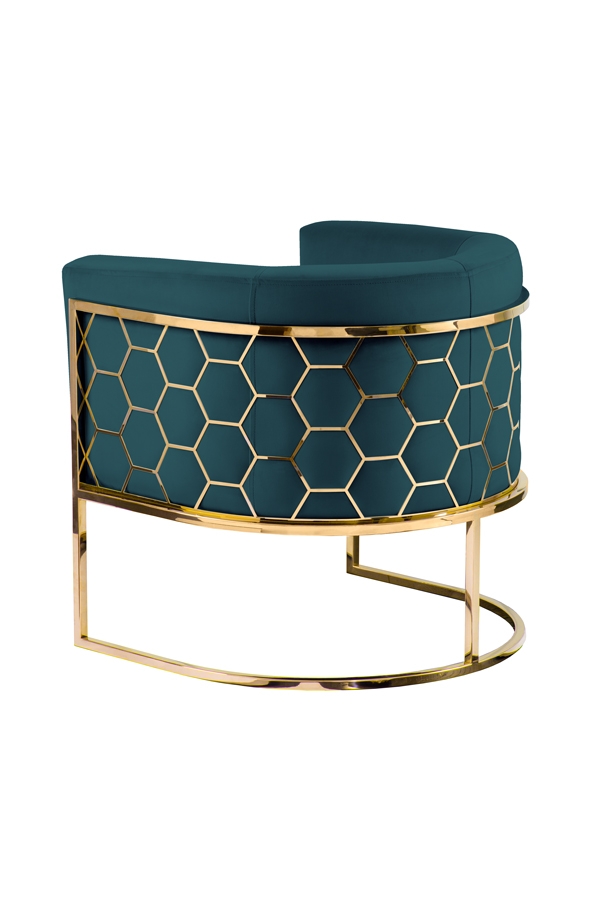 Image of Alveare Tub Chair Brass - Peacock