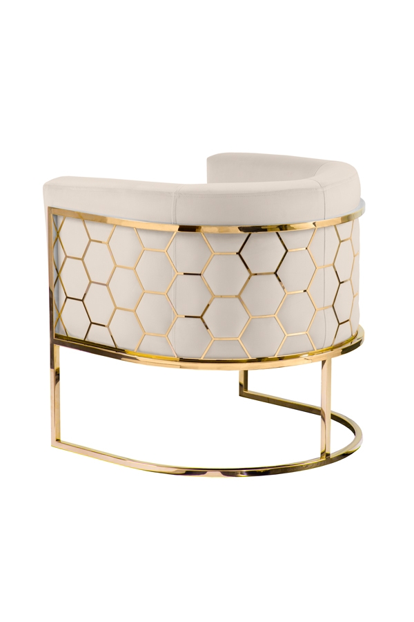 Image of Alveare Tub Chair Brass - Chalk