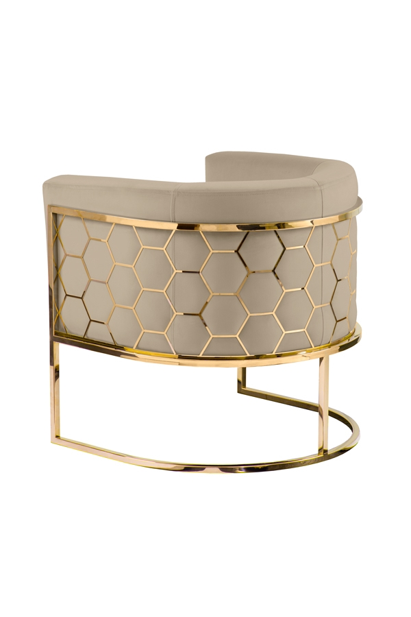 Image of Alveare Tub Chair Brass - Taupe