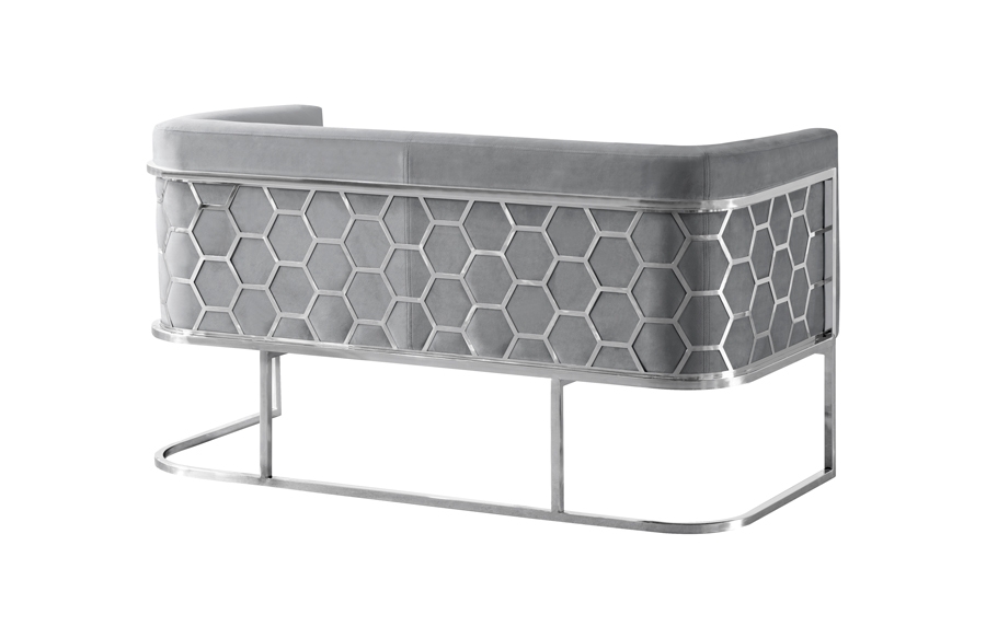 Alveare Two Seat Sofa - Silver - Dove Grey