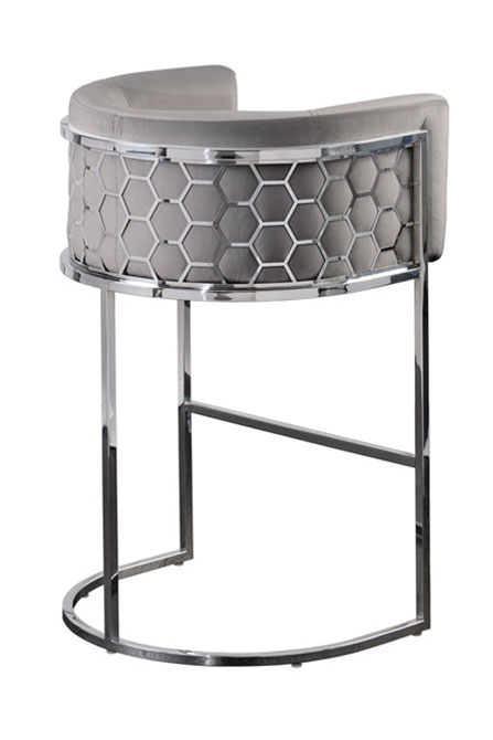 Image of Alveare Counter Stool Silver - Dove Grey