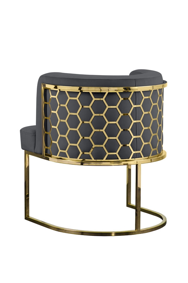 Image of Alveare Dining Chair Brass - Smoke