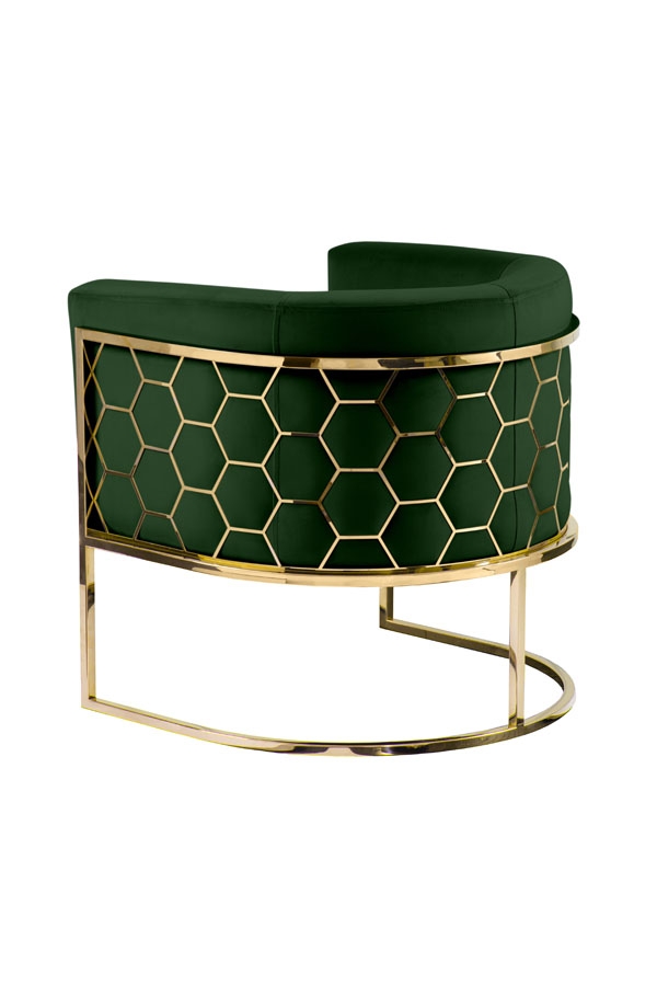Image of Alveare Tub Chair Brass - Bottle green
