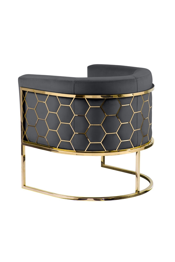 Image of Alveare Tub Chair Brass - Smoke grey