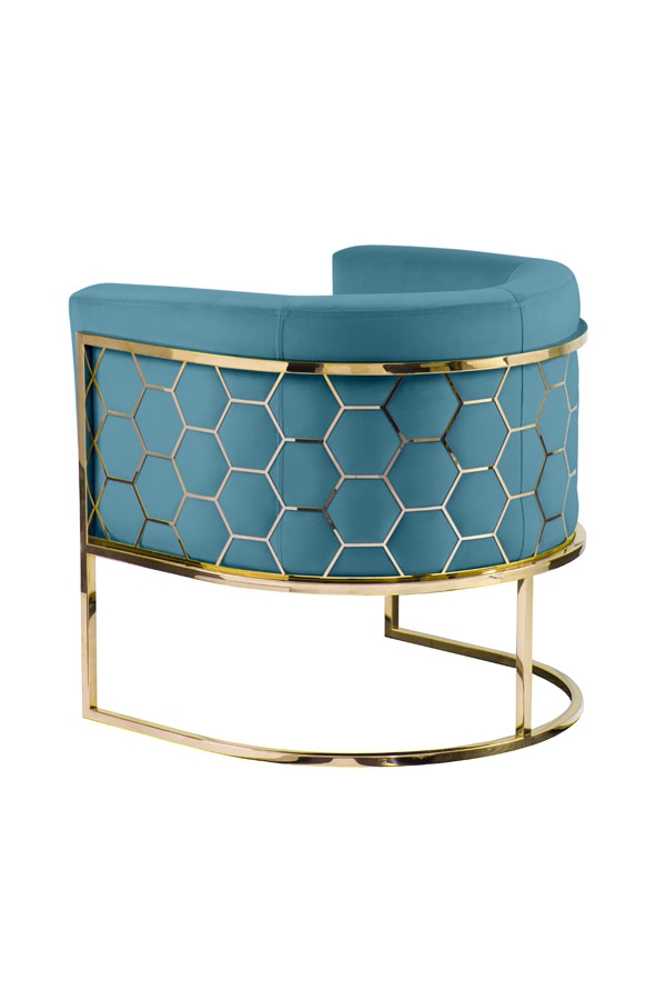 Image of Alveare Tub Chair Brass -Teal