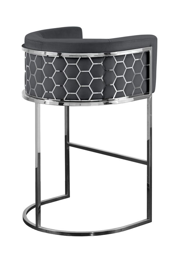 Image of Alveare Counter Stool Silver - Smoke