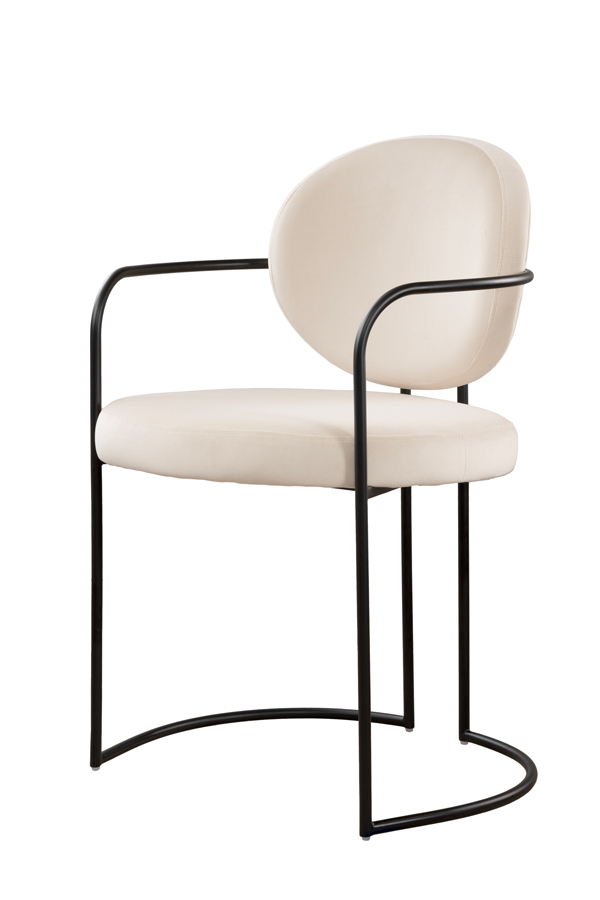 Angelica Dining Chair – Chalk – Black