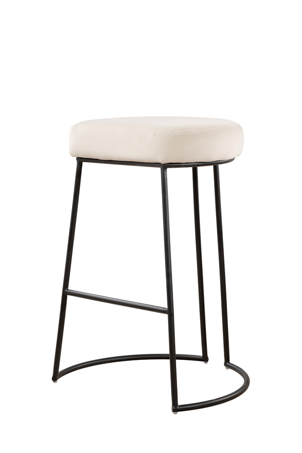 Angelica Counter Stool  – Chalk – Black