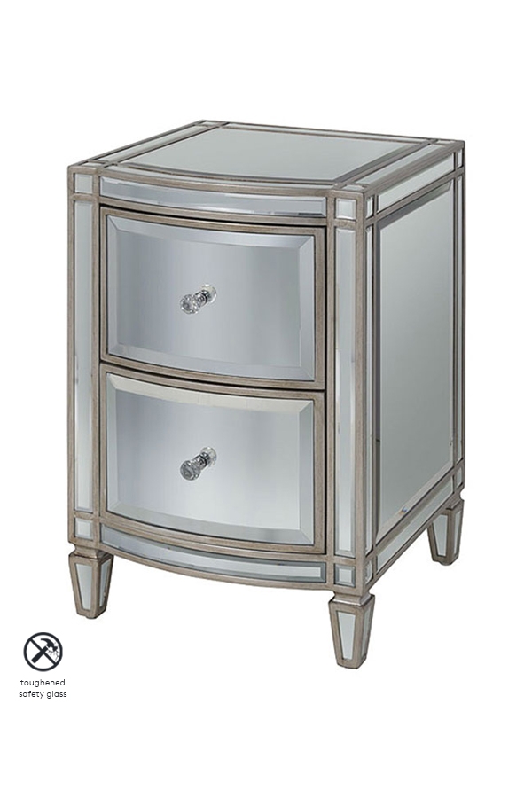 Image of Antoinette Mirrored Bedside Table