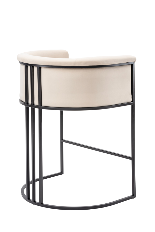 Aria Counter Stool – Chalk – Black Frame