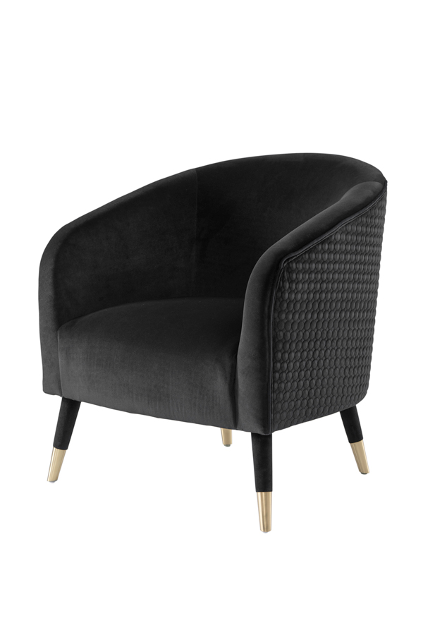 Image of Bellucci Circles Armchair - Black - Brass Caps