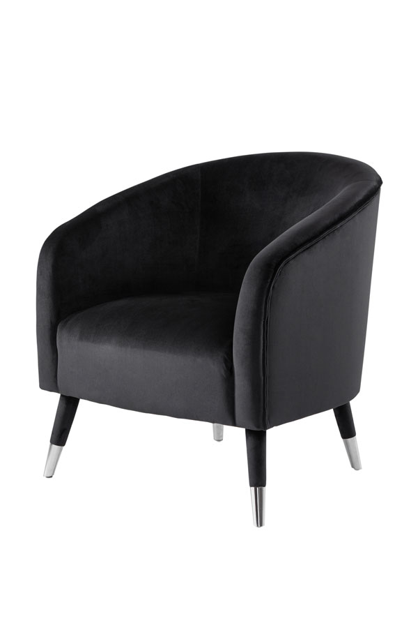 Image of Bellucci Armchair - Black - Silver Caps