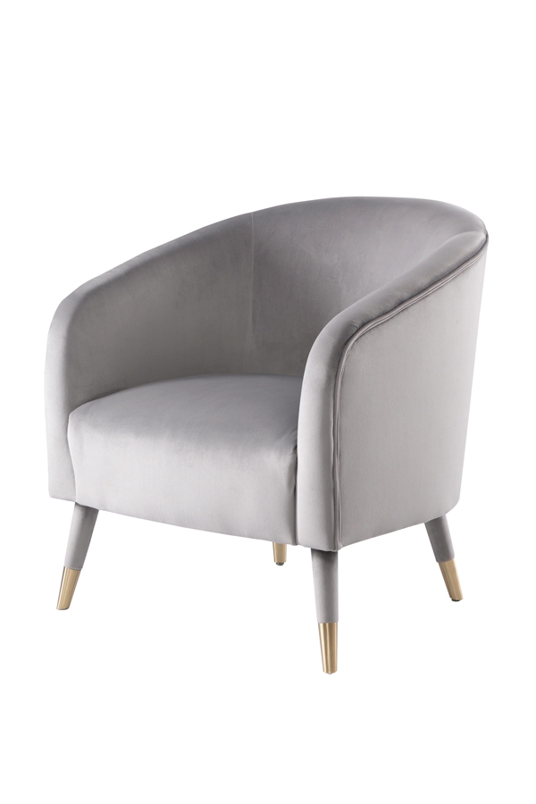 Image of Bellucci Armchair - Dove Grey - Brass Caps