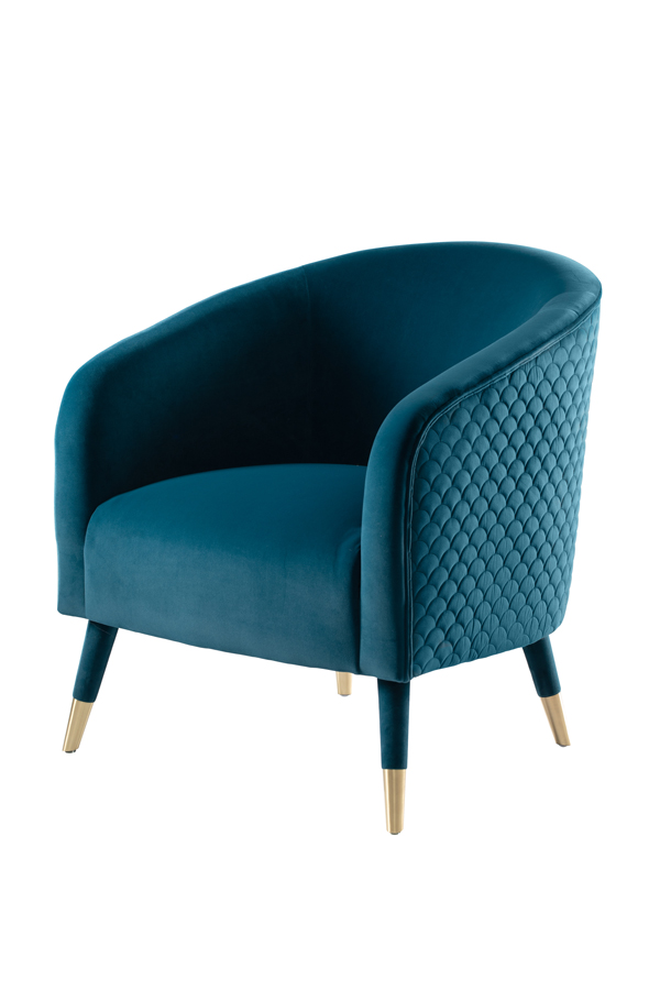 Image of Bellucci Scales Armchair- Peacock - Brass Caps