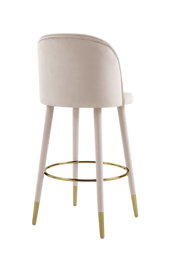 Bellucci Counter stool - Chalk - Brass Caps