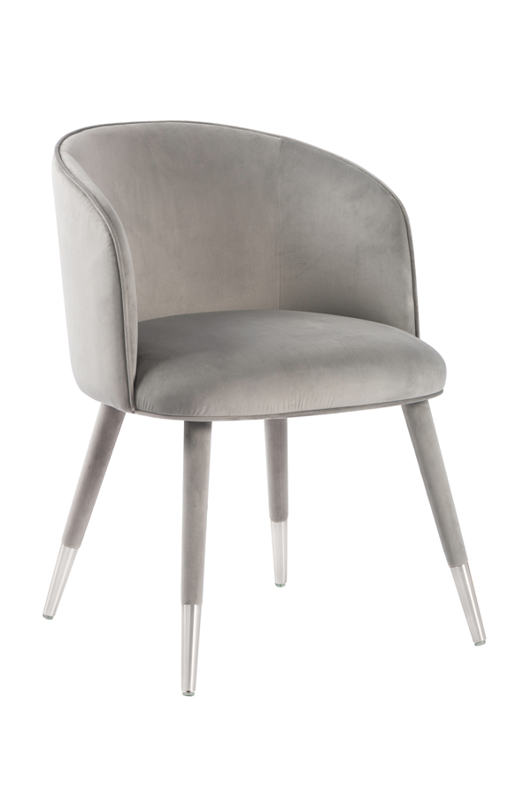 Bellucci Dining Chair - Dove Grey - Silver Caps