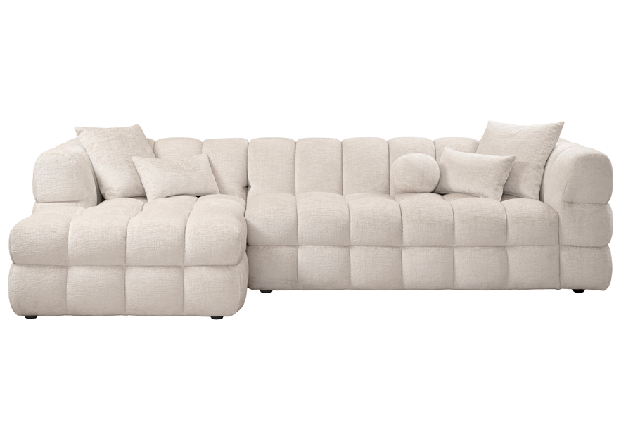 Berlin Left Hand Corner Sofa – Light Taupe Chenille