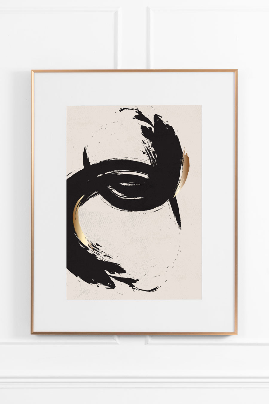 Image of Black Gold No.2 Wall Art - Brass Frame