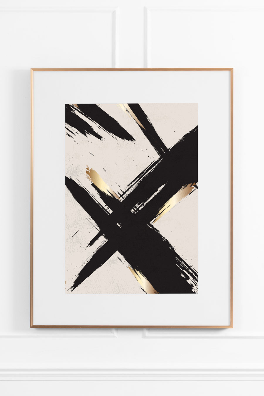 Image of Black Gold No.3 Wall Art - Brass Frame