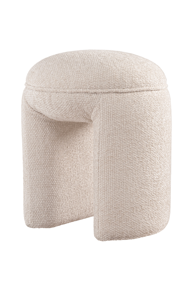 Bolo Stool Ivory Chenille