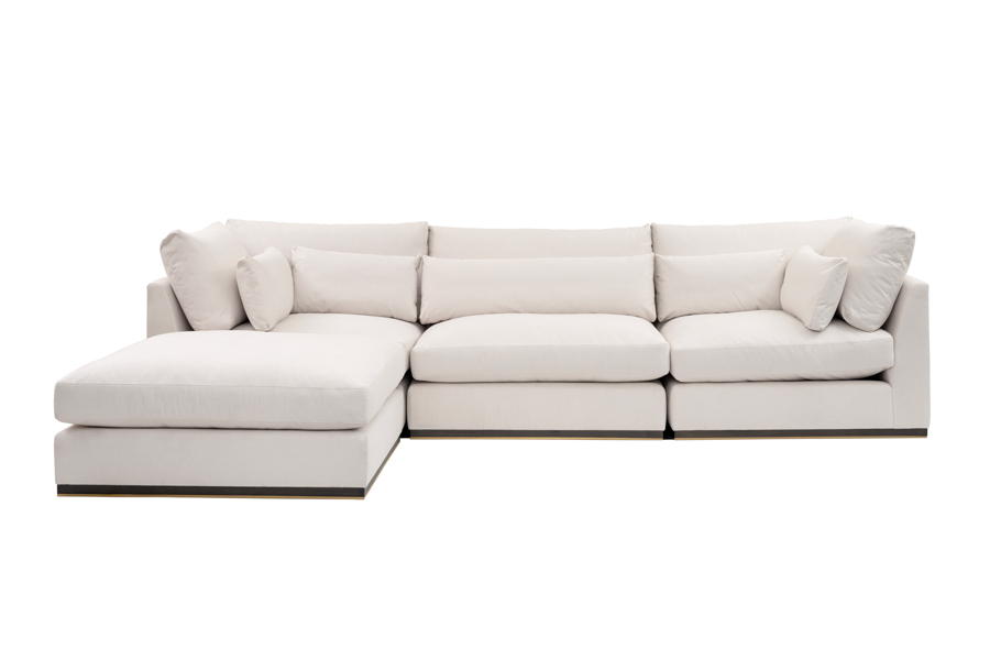 Image of Burbank Four Seat Sofa With Footstool