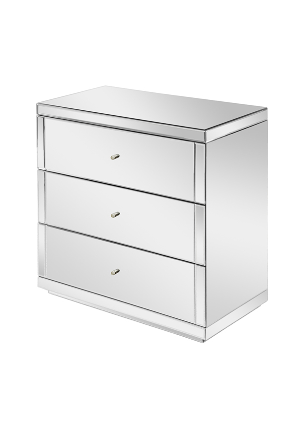 Flavia Mirrored Three Drawer Chest