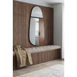 Adria Pebble Shape Dress Mirror - Matt Black