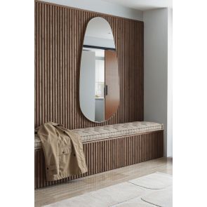 Adria Pebble Shape Dress Mirror - Brushed Brass
