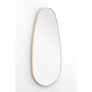 Adria Pebble Shape Dress Mirror - Brushed Brass