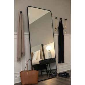 Alana Extra Large Leaning Mirror - Matt Black