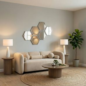 Alveare Brushed Chrome Wall Mirror