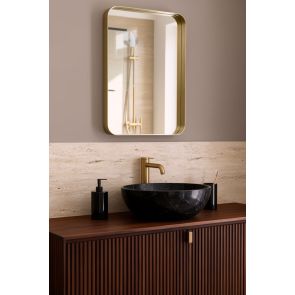 Alana Rectangular Mirror – Brass