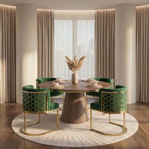 Alveare Dining Chair Brass - Bottle Green