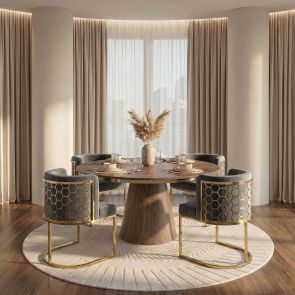 Alveare Dining Chair Brass - Smoke
