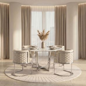 Alveare Dining Chair Silver - Chalk