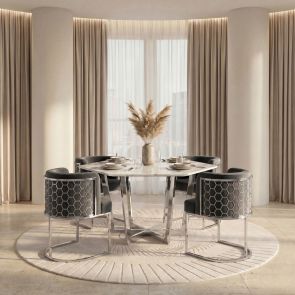 Alveare Dining Chair Silver - Smoke