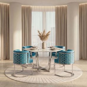 Alveare Dining Chair Silver - Teal