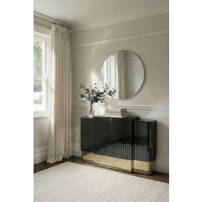 Anastasia - Cubierta de radiador ajustable en vidrio Negro